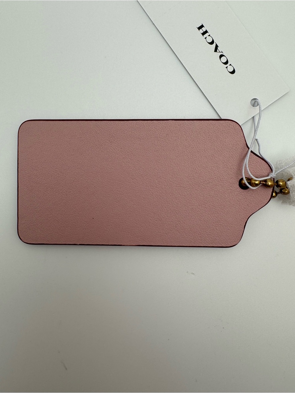 NWT Coach CBA17 Large Leather Hangtag Bag Charm Aurora Pink Hang Tag - Picture 4 of 14